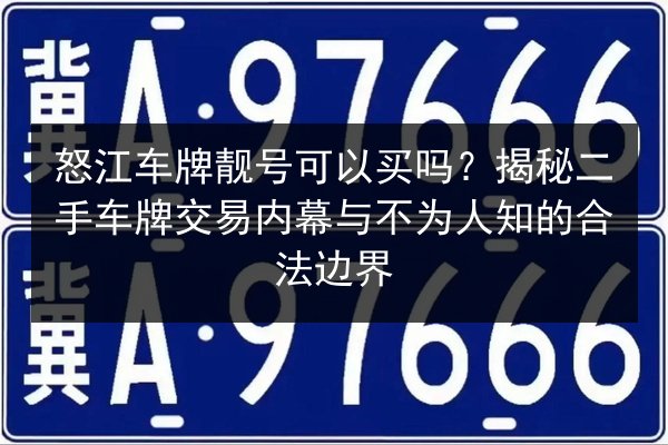 怒江车牌靓号可以买吗?揭秘二手车牌交易内幕与不为人知的合法边界 第2张 怒江车牌靓号可以买吗?揭秘二手车牌交易内幕与不为人知的合法边界 第2张