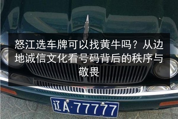 怒江选车牌可以找黄牛吗？从边地诚信文化看号码背后的秩序与敬畏 第2张