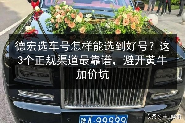 德宏选车号怎样能选到好号？这3个正规渠道最靠谱，避开黄牛加价坑