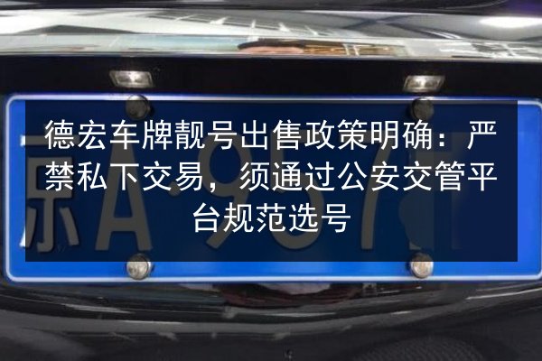 德宏车牌靓号出售政策明确:严禁私下交易,须通过公安交管平台规范选号 第3张 德宏车牌靓号出售政策明确:严禁私下交易,须通过公安交管平台规范选号 第3张
