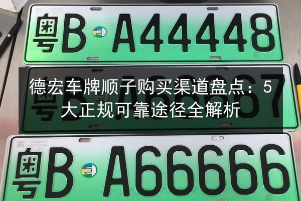 德宏车牌顺子购买渠道盘点：5大正规可靠途径全解析 第3张