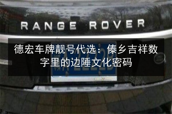 德宏车牌靓号代选:傣乡吉祥数字里的边陲文化密码 第2张 德宏车牌靓号代选:傣乡吉祥数字里的边陲文化密码 第2张