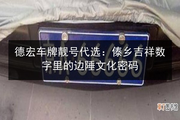 德宏车牌靓号代选:傣乡吉祥数字里的边陲文化密码 第3张 德宏车牌靓号代选:傣乡吉祥数字里的边陲文化密码 第3张