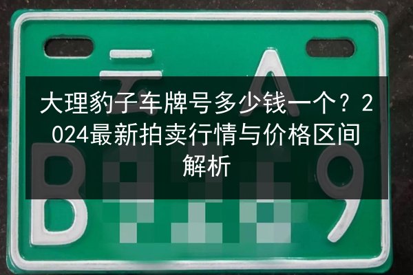 大理豹子车牌号多少钱一个？2024最新拍卖行情与价格区间解析 第2张