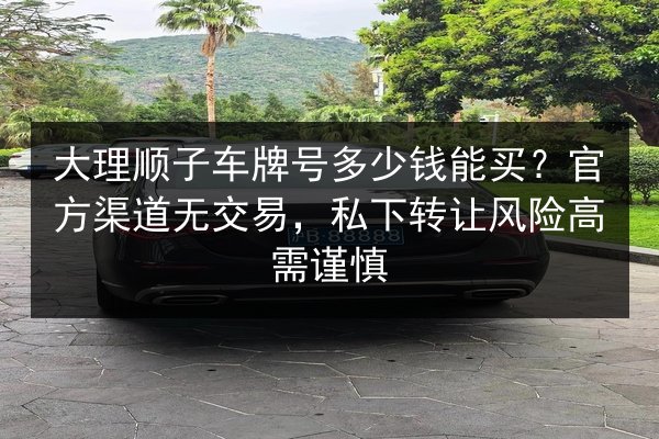 大理顺子车牌号多少钱能买?官方渠道无交易,私下转让风险高需谨慎 第2张 大理顺子车牌号多少钱能买?官方渠道无交易,私下转让风险高需谨慎 第2张