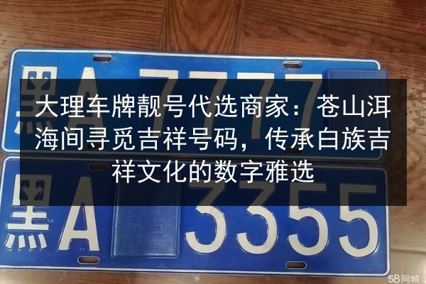 大理车牌靓号代选商家：苍山洱海间寻觅吉祥号码，传承白族吉祥文化的数字雅选 第2张
