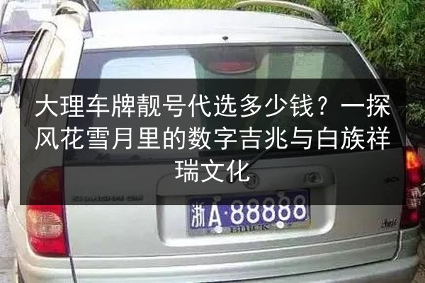 大理车牌靓号代选多少钱？一探风花雪月里的数字吉兆与白族祥瑞文化 第1张