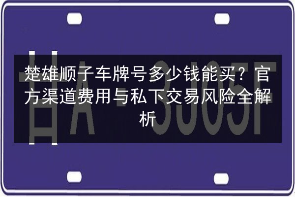 楚雄顺子车牌号多少钱能买？官方渠道费用与私下交易风险全解析 第2张