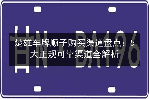 楚雄车牌顺子购买渠道盘点：5大正规可靠渠道全解析 第2张