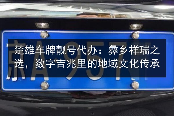 楚雄车牌靓号代办：彝乡祥瑞之选，数字吉兆里的地域文化传承 第1张