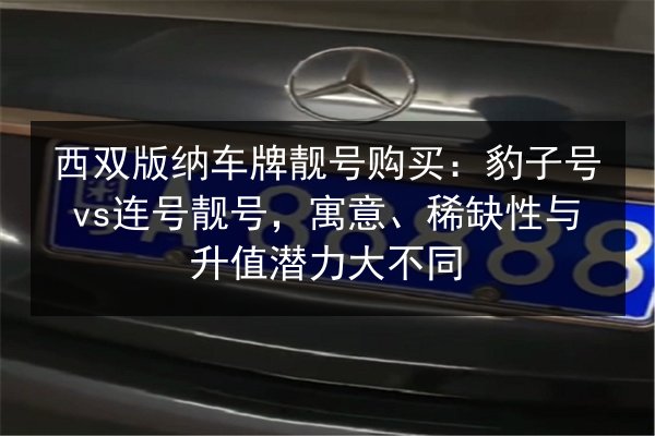 西双版纳车牌靓号购买:豹子号vs连号靓号,寓意、稀缺性与升值潜力大不同 第2张 西双版纳车牌靓号购买:豹子号vs连号靓号,寓意、稀缺性与升值潜力大不同 第2张