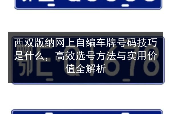 西双版纳网上自编车牌号码技巧是什么,高效选号方法与实用价值全解析 第2张 西双版纳网上自编车牌号码技巧是什么,高效选号方法与实用价值全解析 第2张