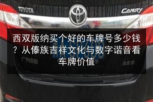 西双版纳买个好的车牌号多少钱?从傣族吉祥文化与数字谐音看车牌价值 第2张 西双版纳买个好的车牌号多少钱?从傣族吉祥文化与数字谐音看车牌价值 第2张