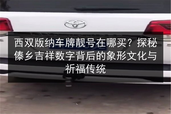 西双版纳车牌靓号在哪买?探秘傣乡吉祥数字背后的象形文化与祈福传统 第3张 西双版纳车牌靓号在哪买?探秘傣乡吉祥数字背后的象形文化与祈福传统 第3张