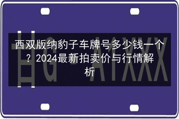 西双版纳豹子车牌号多少钱一个?2024最新拍卖价与行情解析 第2张 西双版纳豹子车牌号多少钱一个?2024最新拍卖价与行情解析 第2张