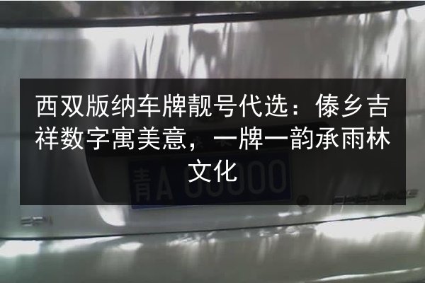 西双版纳车牌靓号代选：傣乡吉祥数字寓美意，一牌一韵承雨林文化