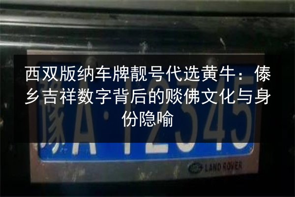 西双版纳车牌靓号代选黄牛:傣乡吉祥数字背后的赕佛文化与身份隐喻 第2张 西双版纳车牌靓号代选黄牛:傣乡吉祥数字背后的赕佛文化与身份隐喻 第2张