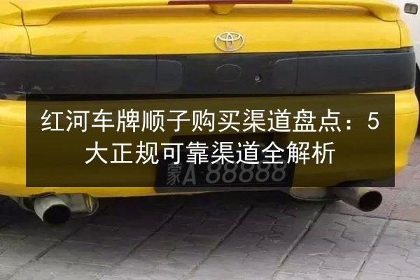 红河车牌顺子购买渠道盘点：5大正规可靠渠道全解析 第3张