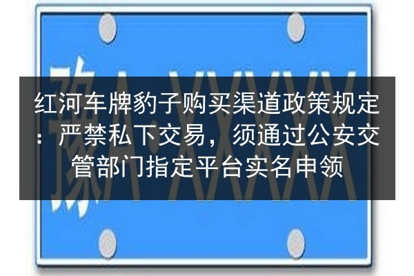 红河车牌豹子购买渠道政策规定:严禁私下交易,须通过公安交管部门指定平台实名申领 第2张 红河车牌豹子购买渠道政策规定:严禁私下交易,须通过公安交管部门指定平台实名申领 第2张