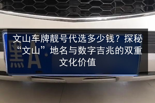 文山车牌靓号代选多少钱?探秘“文山”地名与数字吉兆的双重文化价值 第2张 文山车牌靓号代选多少钱?探秘“文山”地名与数字吉兆的双重文化价值 第2张