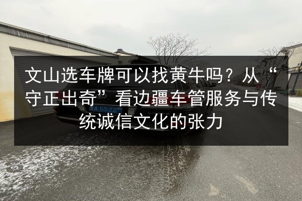文山选车牌可以找黄牛吗?从“守正出奇”看边疆车管服务与传统诚信文化的张力 第2张 文山选车牌可以找黄牛吗?从“守正出奇”看边疆车管服务与传统诚信文化的张力 第2张