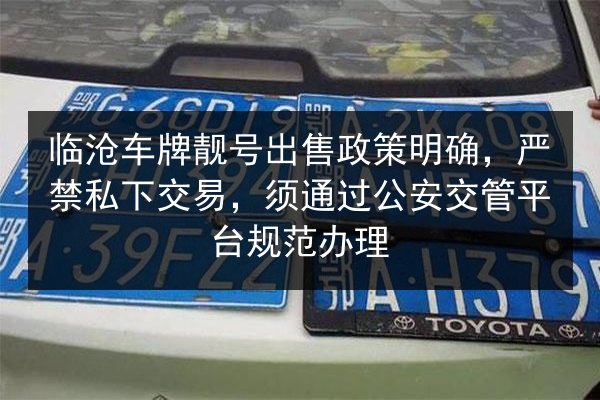 临沧车牌靓号出售政策明确,严禁私下交易,须通过公安交管平台规范办理 第3张 临沧车牌靓号出售政策明确,严禁私下交易,须通过公安交管平台规范办理 第3张