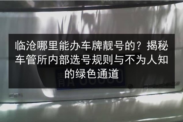 临沧哪里能办车牌靓号的？揭秘车管所内部选号规则与不为人知的绿色通道 第2张
