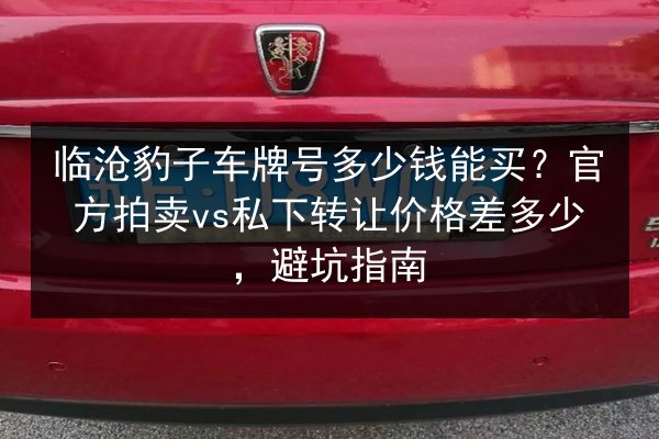 临沧豹子车牌号多少钱能买?官方拍卖vs私下转让价格差多少,避坑指南 第3张 临沧豹子车牌号多少钱能买?官方拍卖vs私下转让价格差多少,避坑指南 第3张
