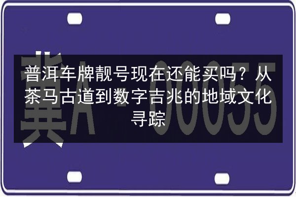 普洱车牌靓号现在还能买吗？从茶马古道到数字吉兆的地域文化寻踪 第2张
