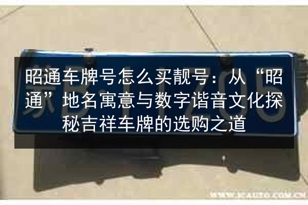 昭通车牌号怎么买靓号:从“昭通”地名寓意与数字谐音文化探秘吉祥车牌的选购之道 第2张 昭通车牌号怎么买靓号:从“昭通”地名寓意与数字谐音文化探秘吉祥车牌的选购之道 第2张