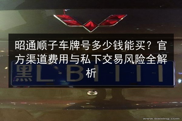 昭通顺子车牌号多少钱能买?官方渠道费用与私下交易风险全解析 第2张 昭通顺子车牌号多少钱能买?官方渠道费用与私下交易风险全解析 第2张