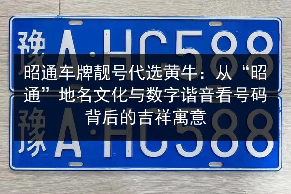 昭通车牌靓号代选黄牛：从“昭通”地名文化与数字谐音看号码背后的吉祥寓意 第3张