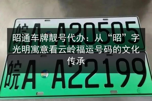 昭通车牌靓号代办:从“昭”字光明寓意看云岭福运号码的文化传承 第3张 昭通车牌靓号代办:从“昭”字光明寓意看云岭福运号码的文化传承 第3张