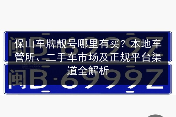 保山车牌靓号哪里有买？本地车管所、二手车市场及正规平台渠道全解析
