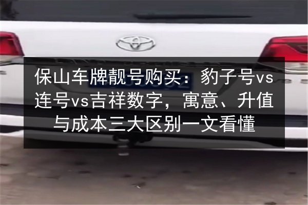 保山车牌靓号购买:豹子号vs连号vs吉祥数字,寓意、升值与成本三大区别一文看懂 第3张 保山车牌靓号购买:豹子号vs连号vs吉祥数字,寓意、升值与成本三大区别一文看懂 第3张