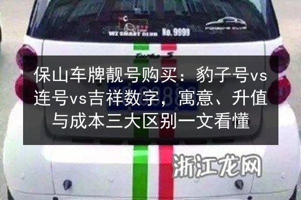保山车牌靓号购买:豹子号vs连号vs吉祥数字,寓意、升值与成本三大区别一文看懂 第4张 保山车牌靓号购买:豹子号vs连号vs吉祥数字,寓意、升值与成本三大区别一文看懂 第4张
