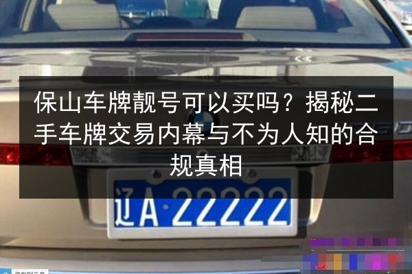 保山车牌靓号可以买吗?揭秘二手车牌交易内幕与不为人知的合规真相 第2张 保山车牌靓号可以买吗?揭秘二手车牌交易内幕与不为人知的合规真相 第2张