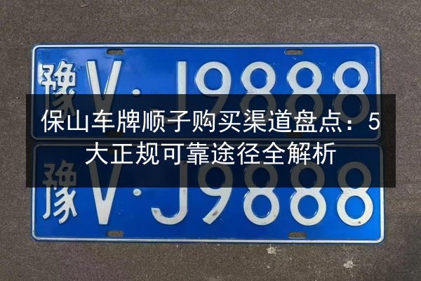 保山车牌顺子购买渠道盘点:5大正规可靠途径全解析 第3张 保山车牌顺子购买渠道盘点:5大正规可靠途径全解析 第3张