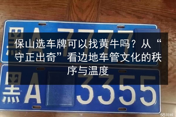 保山选车牌可以找黄牛吗?从“守正出奇”看边地车管文化的秩序与温度 第3张 保山选车牌可以找黄牛吗?从“守正出奇”看边地车管文化的秩序与温度 第3张