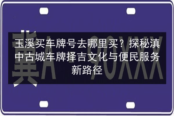 玉溪买车牌号去哪里买?探秘滇中古城车牌择吉文化与便民服务新路径 第2张 玉溪买车牌号去哪里买?探秘滇中古城车牌择吉文化与便民服务新路径 第2张