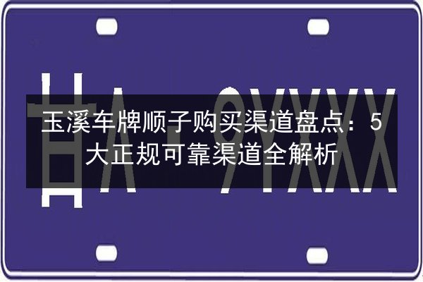 玉溪车牌顺子购买渠道盘点:5大正规可靠渠道全解析 第2张 玉溪车牌顺子购买渠道盘点:5大正规可靠渠道全解析 第2张