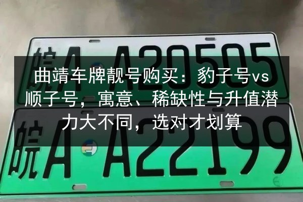 曲靖车牌靓号购买:豹子号vs顺子号,寓意、稀缺性与升值潜力大不同,选对才划算 第2张 曲靖车牌靓号购买:豹子号vs顺子号,寓意、稀缺性与升值潜力大不同,选对才划算 第2张