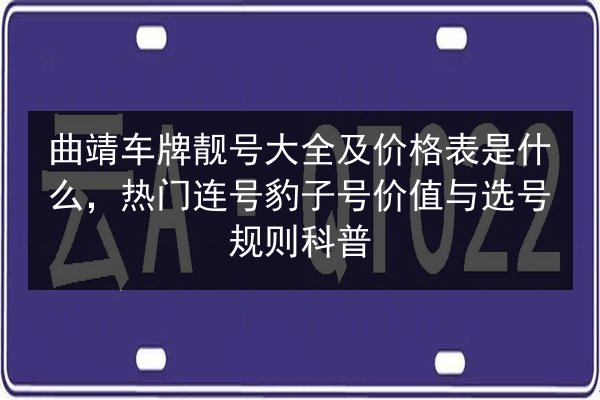曲靖车牌靓号大全及价格表是什么，热门连号豹子号价值与选号规则科普 第3张