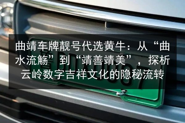 曲靖车牌靓号代选黄牛：从“曲水流觞”到“靖善靖美”，探析云岭数字吉祥文化的隐秘流转 第2张
