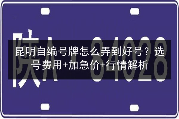 昆明自编号牌怎么弄到好号？选号费用+加急价+行情解析 第2张
