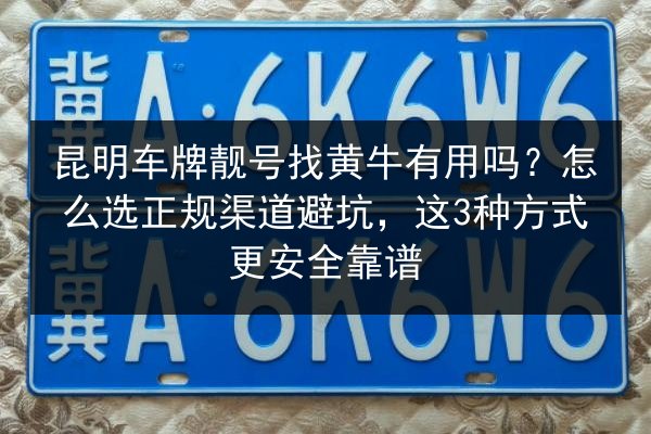昆明车牌靓号找黄牛有用吗？怎么选正规渠道避坑，这3种方式更安全靠谱 第2张