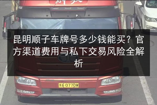 昆明顺子车牌号多少钱能买？官方渠道费用与私下交易风险全解析 第3张