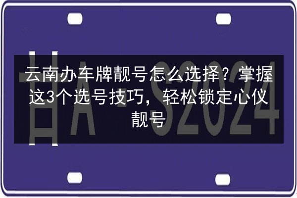 云南办车牌靓号怎么选择?掌握这3个选号技巧,轻松锁定心仪靓号 第1张 云南办车牌靓号怎么选择?掌握这3个选号技巧,轻松锁定心仪靓号 第1张