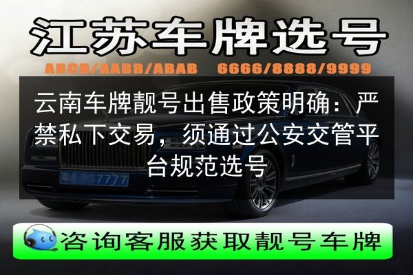 云南车牌靓号出售政策明确:严禁私下交易,须通过公安交管平台规范选号 第2张 云南车牌靓号出售政策明确:严禁私下交易,须通过公安交管平台规范选号 第2张