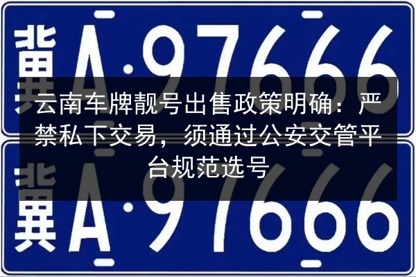 云南车牌靓号出售政策明确:严禁私下交易,须通过公安交管平台规范选号 第3张 云南车牌靓号出售政策明确:严禁私下交易,须通过公安交管平台规范选号 第3张